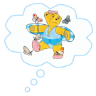 Melody Bear dancing as a butterfly